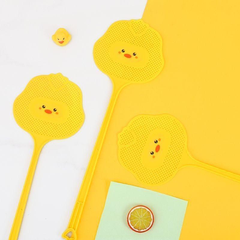 3PC Thickened and Elongated Handle, Small Yellow Duck Fly Swatter