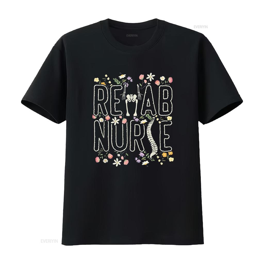 Rehab Technician Nurse T Shirt Vintage Washed Stretched Unisex Streetwear Soft Slightly Top For Everyday Wear Homme Breathable