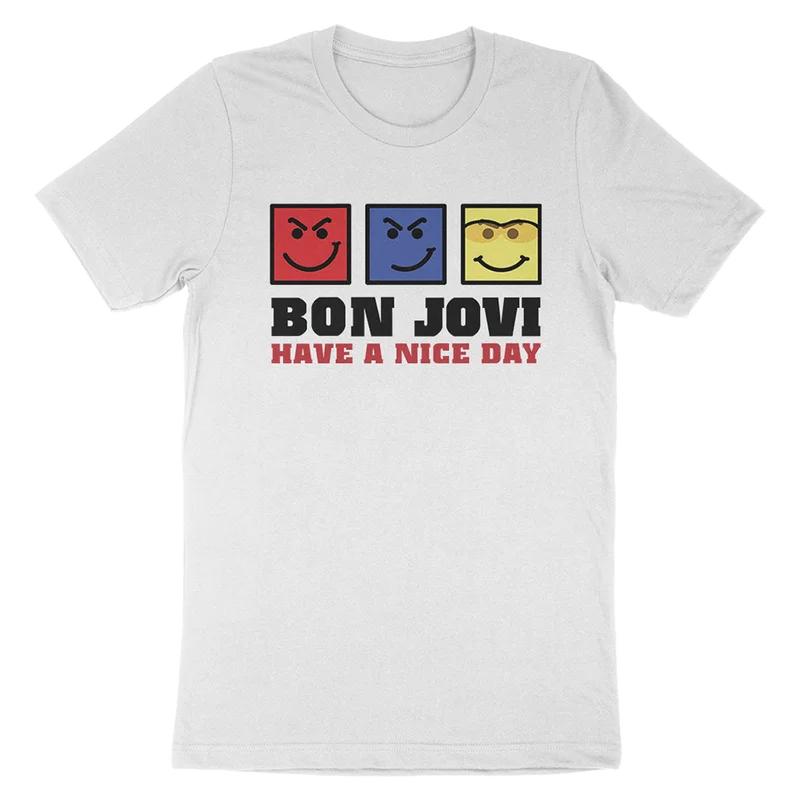 Zespół Rockowy Bon Jovi Bawełniany Graficzny T-shirt z Okładką Albumu Unisex Damskie Koszulki Unisex 2026 Nowa Letnia Wiosenna Moda Hiphopowa Y2k Koszulka