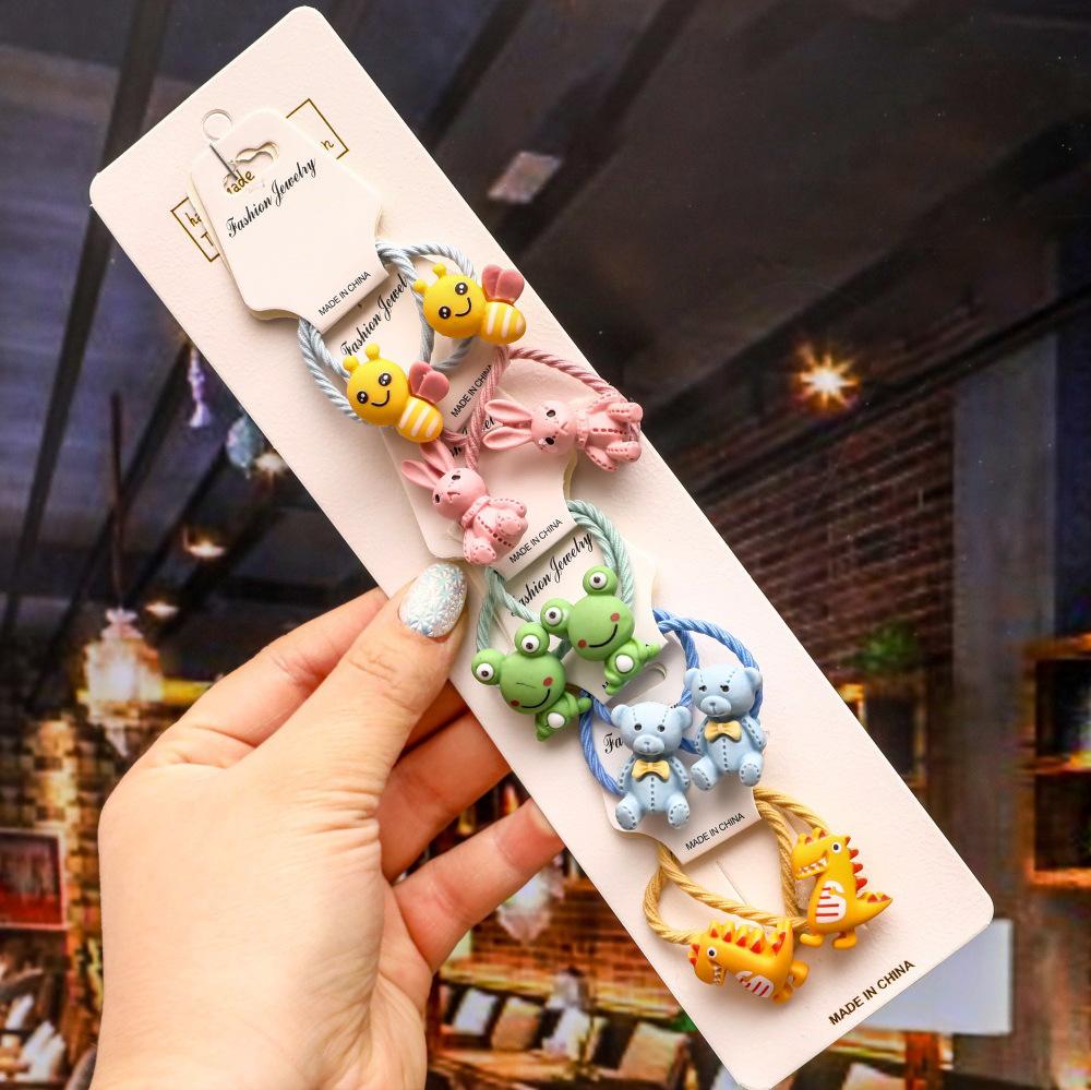Cartoon Animal Flowers Princess Scrunchie Children Girls Kids Elastic Hair Rubber Bands Accessories Tie Hair Ring Rope Headdress
