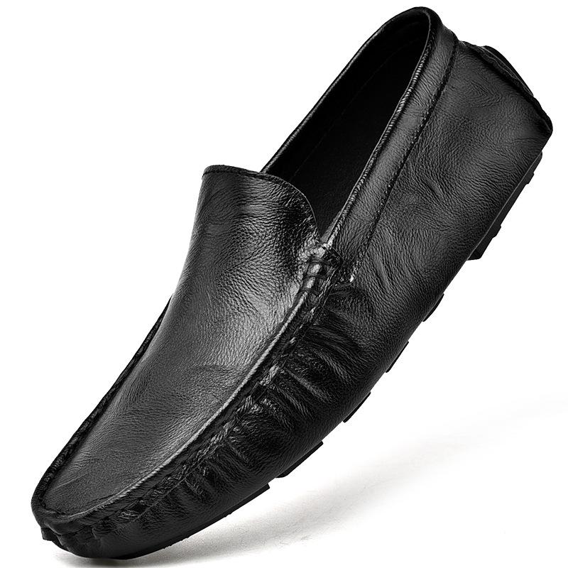 Men s Leather Slip-On Loafers - Breathable, Soft Sole Business & Casual Shoes Size 40