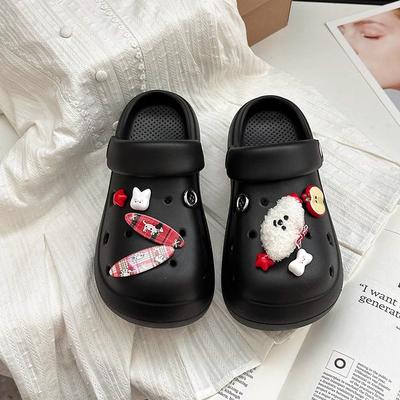 Cute Puppy Platform Hole Shoes Women's Spring and Summer New Ins Versatile Casual Outer Wear Non-slip Beach Sandals