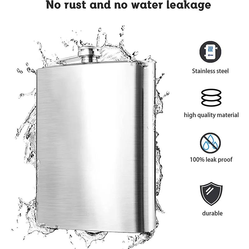 1-10 Oz Hip Flask High Quality Wine Whisky Pot Bottle Hip Flasks Drinker Alcohol Bottle Portable Drinkware Stainless Steel