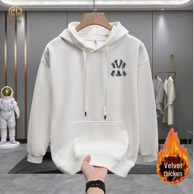 Trendiges Herren Herbst Baumwoll-Sweatshirt mit Kapuze - Langärmlig, Lockere Passform, Übergröße, Pillingfreie Jacke