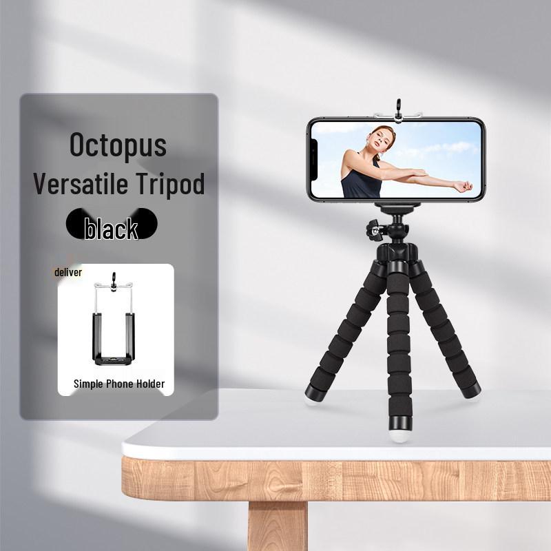 Octopus Desktop Phone Holder - Universal Multi-functional Tripod Clip for Live Broadcasts