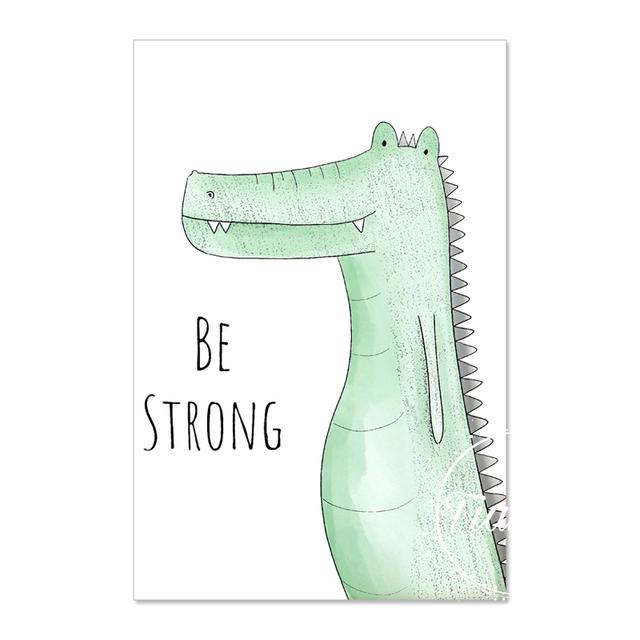 Folhas de decoração de animais, pôster de arte de parede, telas infantis, pinturas de quarto para berçário, impressões decorativas, pôsteres de parede sem moldura