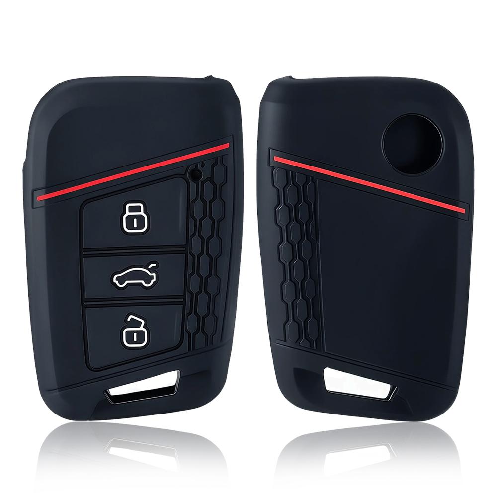 3 Button Silicone Remote Car Key Case Cover For Vw Passat B8 Skoda Kodiaq Superb A7 Car Keyless Fob Shell Holder Protector