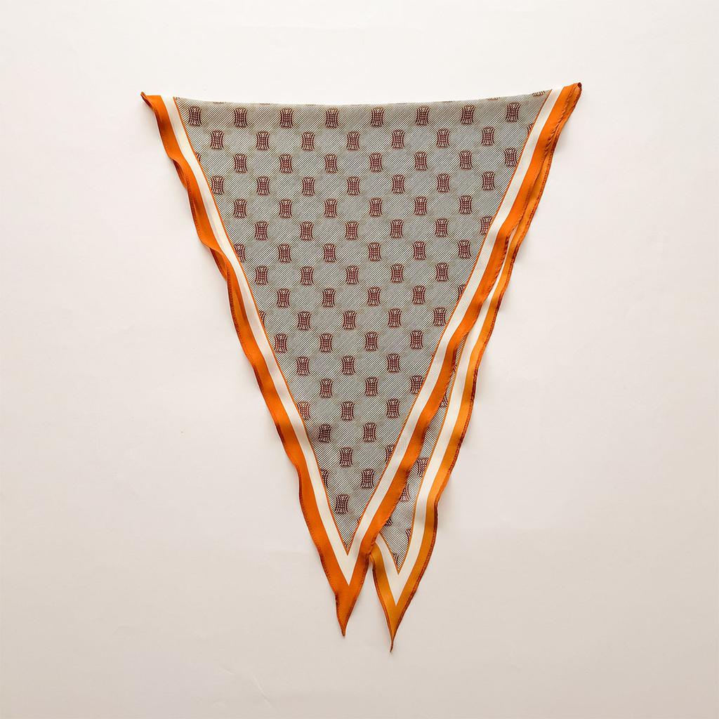 Retro Cashew Print Silk Scarf Accessories Rhombus Versatile Triangle Scarf Spring And Summer Thin Out Clothing With Shawl