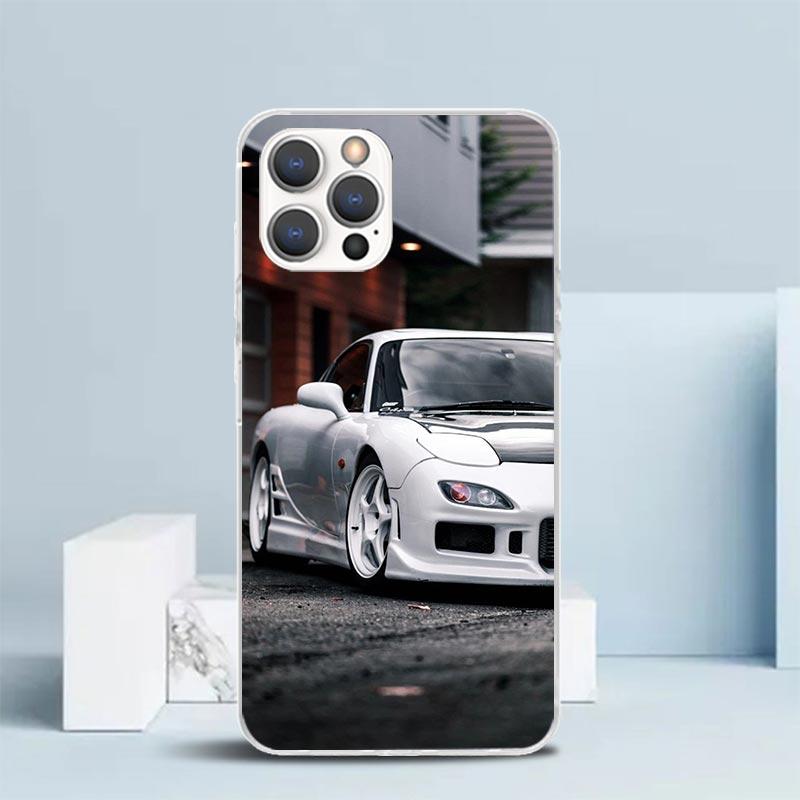 JDM Car RX7 Cool Soft Cover for iPhone 16 17 Air 15 14 Pro Max 16E Phone Case 13 Mini 12 11 7 SE 8 Print Pattern Fit Cases 16 17