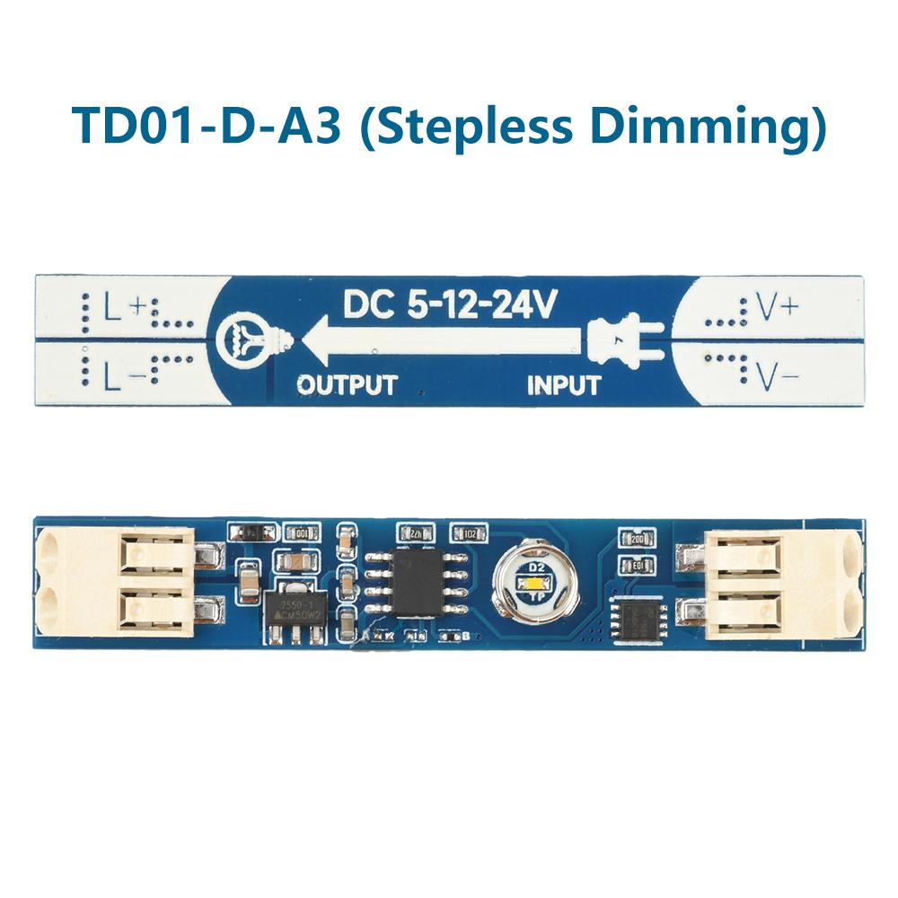 DC5V/12V/24V Touch Sensitive Switch Module Built-In Infinite Dimming 4A Line Light Cabinet Light Intelligent Sensor