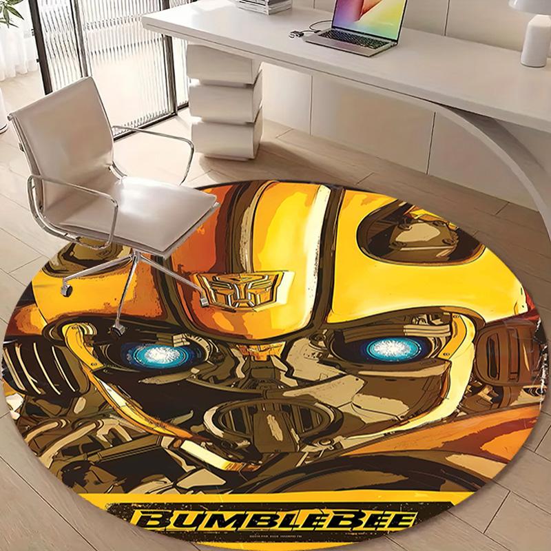 1pc Bumblebee1 Design Printed Area Round Carpet for Bedroom Living Room Home Decor Rugs Mat Non Slip Mat Rug for Bedside