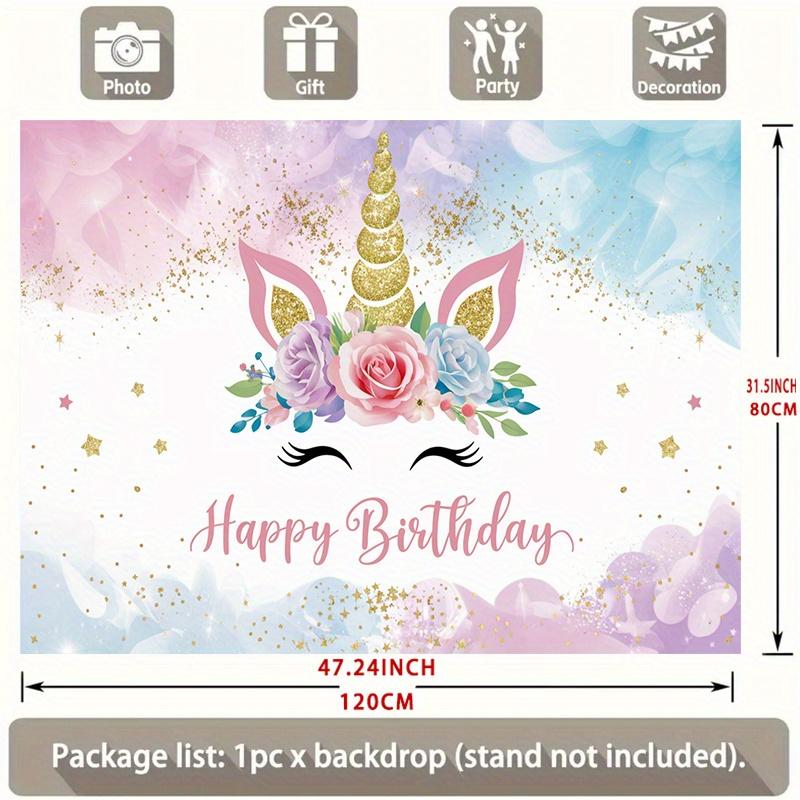Happy Birthday, 1pc Polyester Party Backdrop Banner, Photo Booth Background, Wall Decor