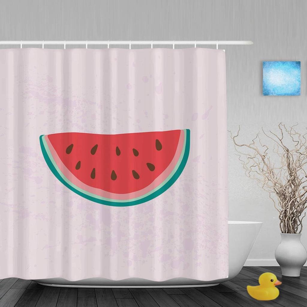 Guglili Summer Fruit Shower Curtain Pineapple Bathroom Curtain Pink Ployester Fabric 60X72 Inch