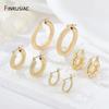 New Design 14K Gold Plated Brass Twisted Hoop Earrings Round Earrings For Women Fashion Huggie Earrings Party Jewelry