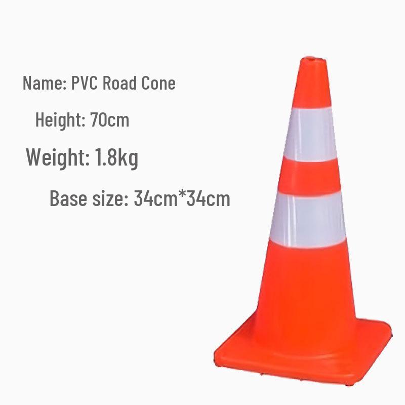 Reflective Red PVC Traffic Cone - Road Safety Warning Barrier