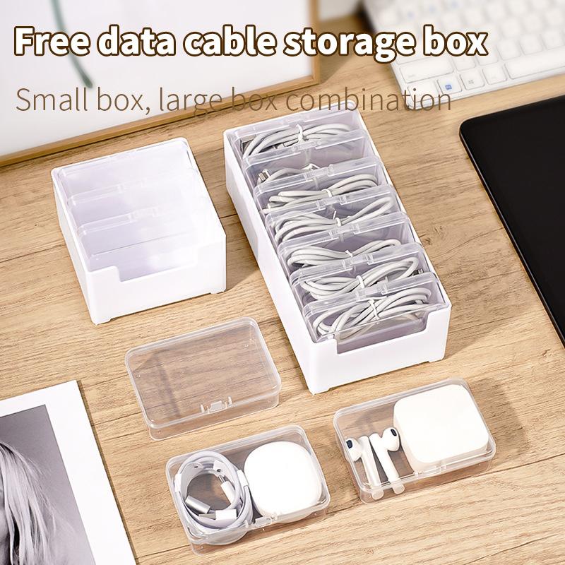 1Pc Data Cable Storage Box Cable Organizer Bag with Power Charging Cable Management and Jewelry Storage Desk Cable Storage Box