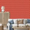 Christmas Damask Wallpaper Red and Coral 50x1000