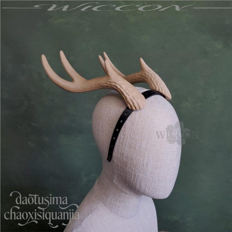 Large Wavy Deer Antlers Headwear Furry Cosplay Accessories 3D PLA Horns BG3 Props For Halloween Events