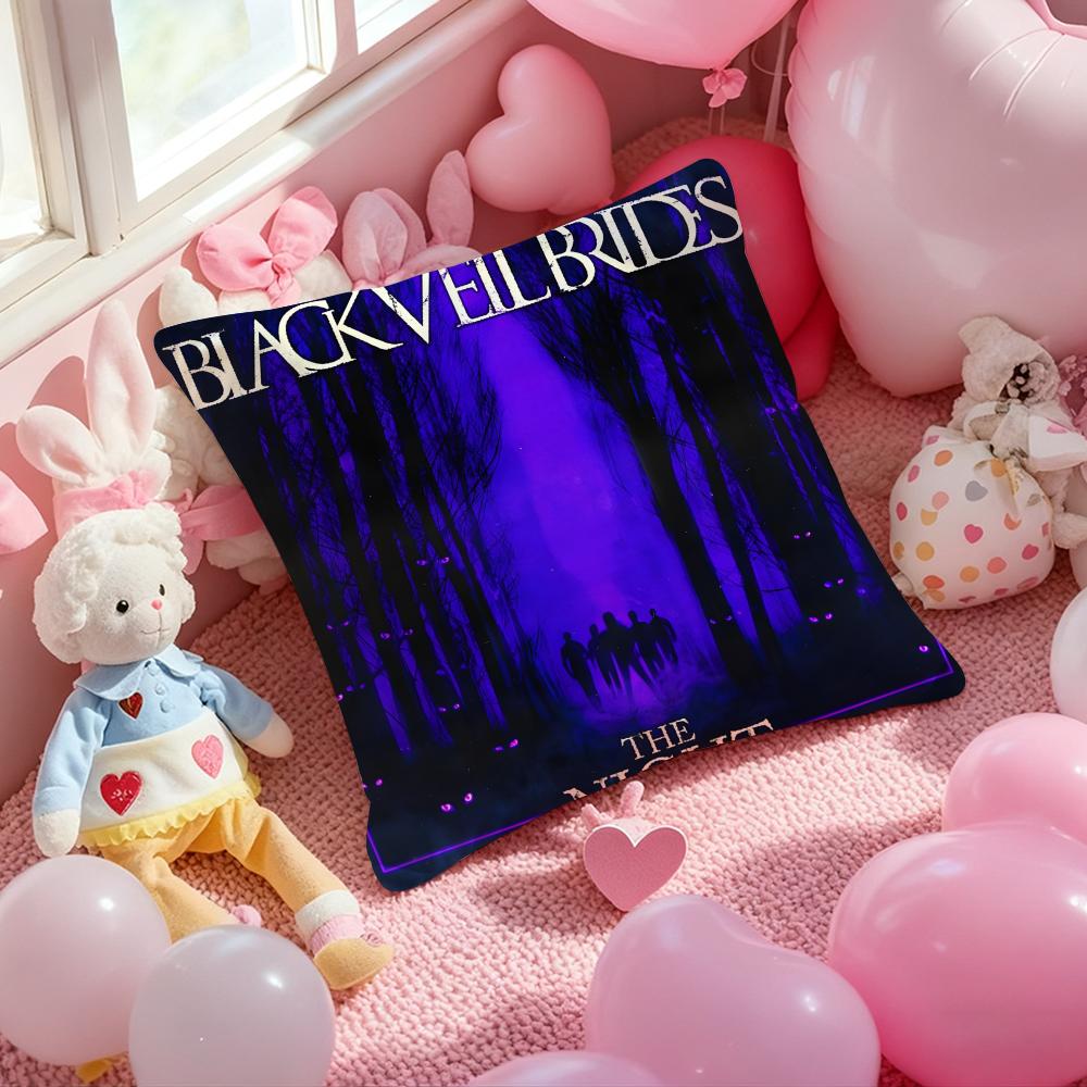 Black V-Veil B-Brides Band Cushion Cover Pattern Printed Pillowcase for Living Room Sofa Cushion Cover & Bedroom Decor