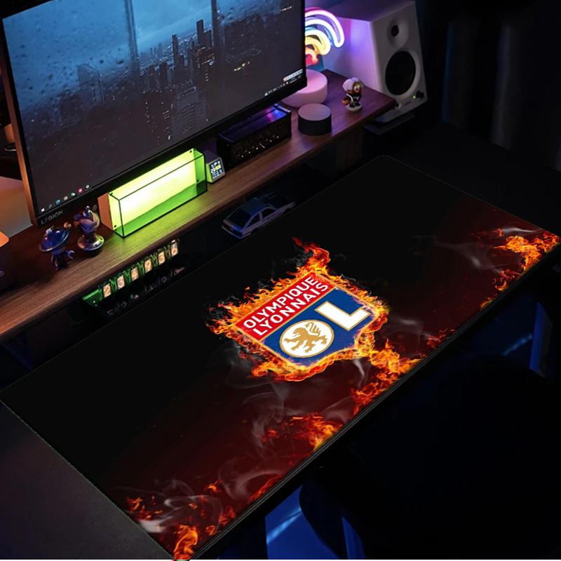 Olympique Lyonnais Football Crest mouse pad, rubber base, esports desk mat, mouse pad for gamers and office use, gaming desk , easy to clean mat