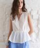 THERYE Flared Sleeveless Blouse(White)