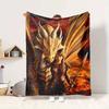 Dragon Warrior Flannel Blanket Throw Blanket Soft Warm Sofa Bed Camping Home Decor Unique Christmas Gift Cs92256