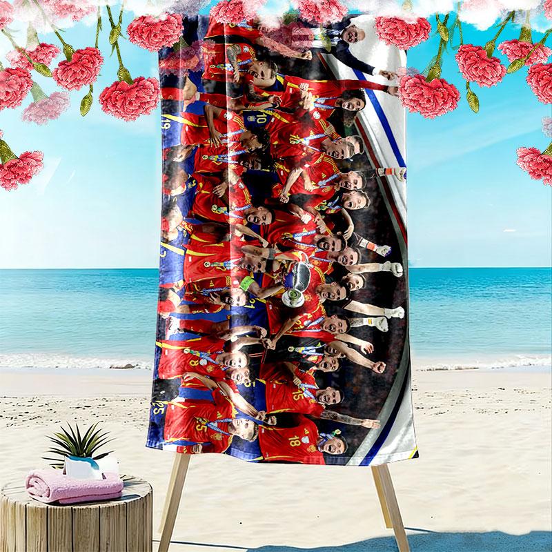 Spain Print Beach Towel, Large Soft Quick Dry Towel for Beach Camping Swimming