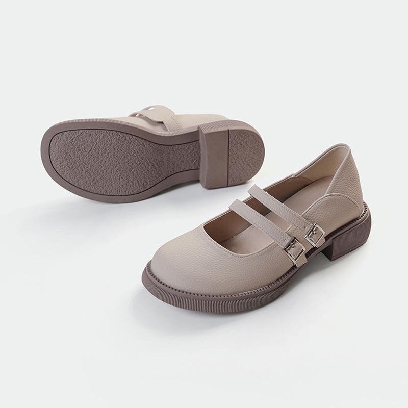2025 new French Mary Jane shoes inner height increase women's shoes small size 313233 single shoes British style platform small leather shoes