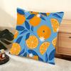 Orange Pattern Cushion Cover Soft Short Plush Pillow Cover Smooth Cozy Texture Aesthetic Cushion Case Home Decor
