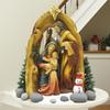 Yousheng Resin Statue Nativity Scene Christmas Ornament Waterproof UV Resistant Holy Family Sculpture Party Decor