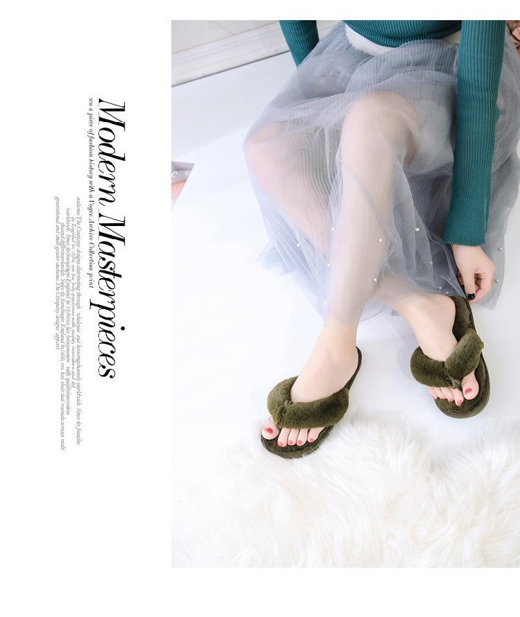Women's 2022 Autumn/Winter Toe-Clip Fluffy Slippers: Korean Style Indoor/Outdoor Flip-Flops, Plus Size Available.