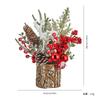 Mini Desktop Christmas Tree Decorative Artificial PE Pine With Wooden Bucket Base Home Office Holiday Display