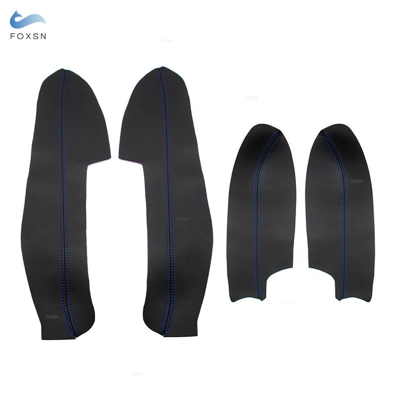 4pcs Car Door Handle Panels Armrest Microfiber Leather Cover Trim For Nissan New Qashqai J11 2016 2017 2018 w/fittings