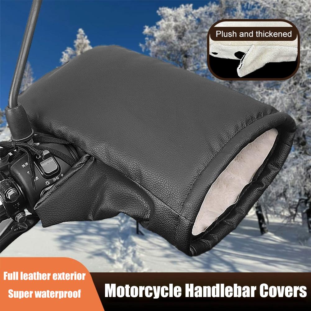 Motorcycle Handlebar Gloves Muffs Winter Warm Handle Gloves Motorbike Bar Hand Windproof Handle Cover Waterproof Muffs A3B4