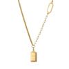 Titanium Steel Luxury Small Square Pendant Necklace for Women - Versatile, Stylish, Non-Fading Jewelry