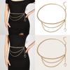 Stylish Metal Waist Chain Belt Thin Width Hook Closure Trendy Accessory