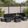 8 Piece Garden Sofa Set with Cushions Black