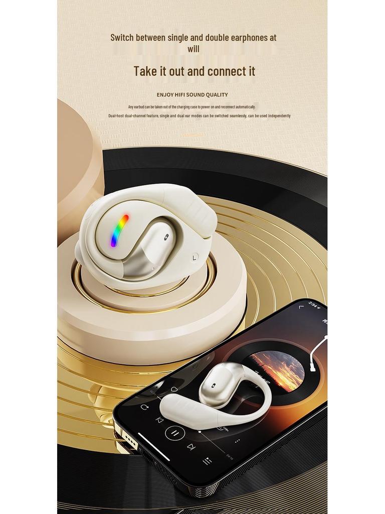 AI Real-time Translation Bluetooth Earbuds, Open-Type, HD Calls, HiFi Sound Quality