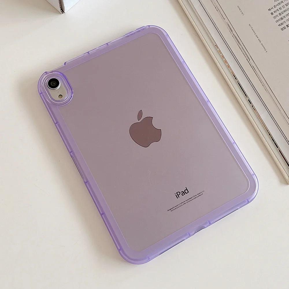 

Shockproof Case for iPad Pro 13 11 2024 12.9 10 10.2 Air Mini 6 5 4 10.9 2022 2021 2020 Cover Clear Soft Color Bumper Full Shell for iPad Mini 6 фиолетовый