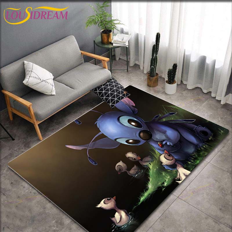 Anime Stitch Pattern Carpets Living Room Anti-Skid Area Rug Kids Bedroom Mats Yoga Mat Large Carpet Decor