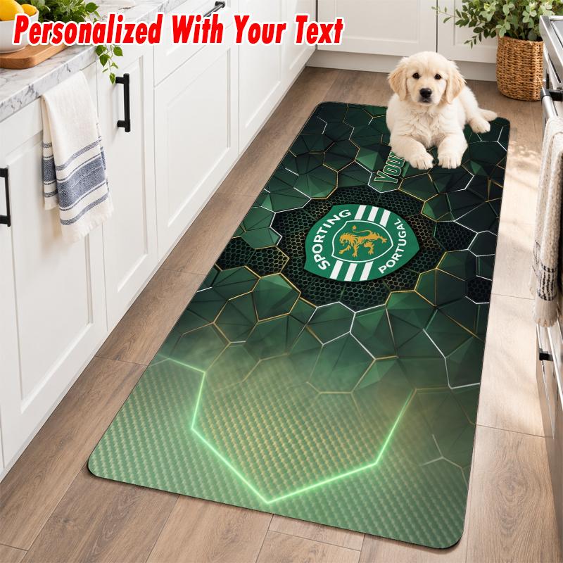 Sporting CP Custom Name Flannel Rug Kitchen Mat Non Slip Floor Carpet Personalized Home Decor