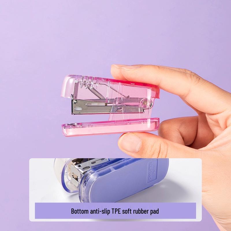Deli TA202-C Mini Stapler for Students & Office - Compact, Portable, Stylish Design