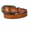 New Genuine Leather Embossed Belt Western Denim Retro Engraving Versatile Cowhide Belt Jeans