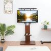 UNHO Floor TV Stand Wood, Universal TV Mount for 32-65 Inch LCD LED TVs Height Adjustable and Cable Management Max VESA 600x400