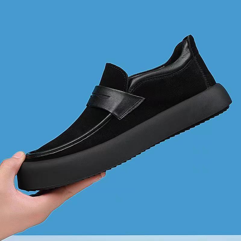Shoes Men's Autumn Leather Versatile Trend Foot Casual Leather Shoes Men's Doudou Shoes One Pedal Lazy Loafers