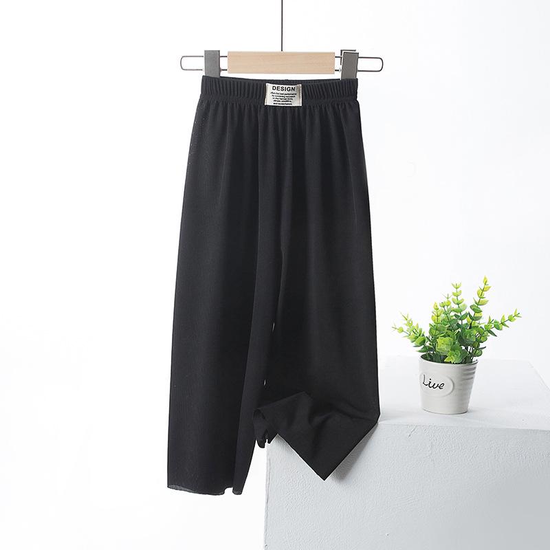 Sommer-Mädchen Mückendichte Weitbein-Eisseidenhose: Leicht, Modal-Stoff, Locker sitzend, Eltern-Kind-Stil.