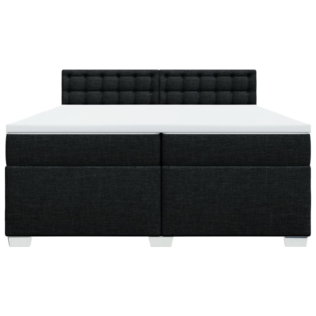 Vidaxl Continental Bed With Mattress, Black, Fabric, 200X200 Cm