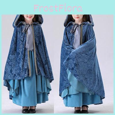 Verzauberter Märchenkleid-Umhang für Mädchen aus Samtstoff für Bühnenauftritte