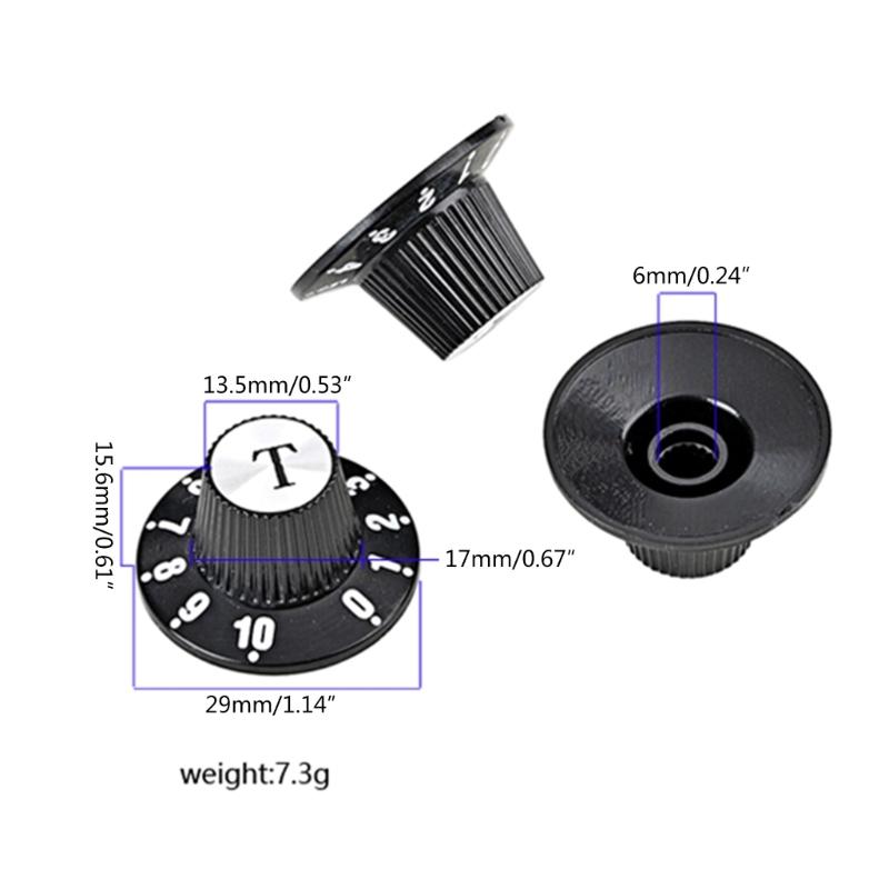 3Pcs Guitar Knobs Amber Top Hat Knobs Guitar Speed Control Knobs Volume Tone Control Knobs Fits 6mm/0.24" Rotary Shaft