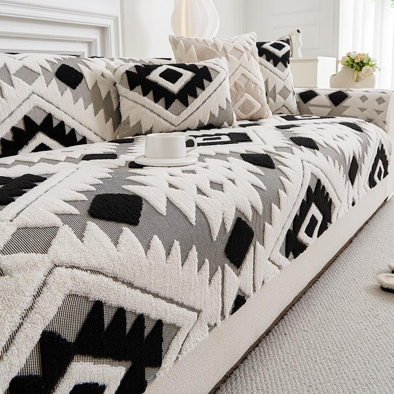 

2025 Новий стиль М який вельветовий Нековзкий Чохол для дивана - Осінньо-зимовий випуск 70*70cm чорний